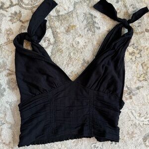 Free People Cropped Halter Top Ties